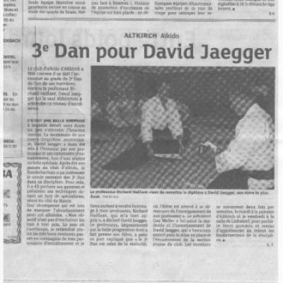 Remise du 3 eme Dan de David JEAGER le 8 nov 2011